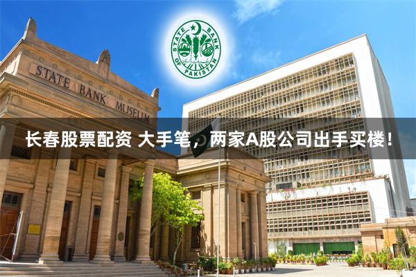 长春股票配资 大手笔，两家A股公司出手买楼！