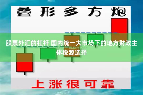 股票外汇的杠杆 国内统一大市场下的地方财政主体税源选择