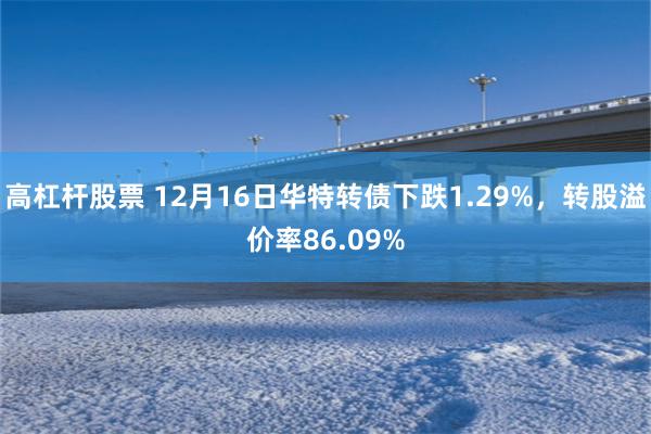 高杠杆股票 12月16日华特转债下跌1.29%，转股溢价率86.09%